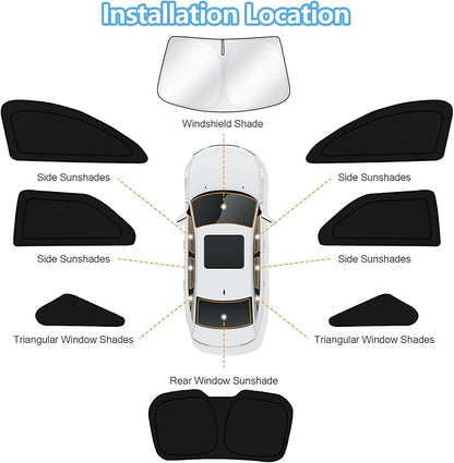 KUST Car Window Shades for Chevrolet/Chevy Equinox 2010-2017 Windshield Sun Shade Side Window Cover UV Block Privacy Protection Accessories for Camping Blackout Rear Back Full Set 8PCS