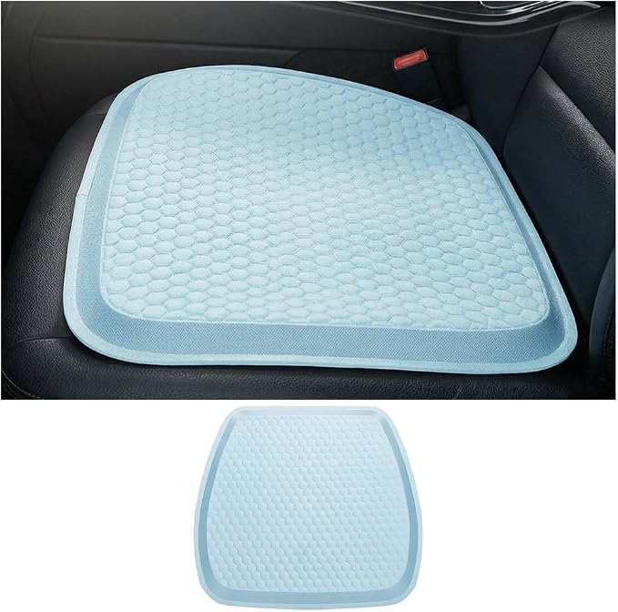 Car Seat Cushion, Comfortable Non-Slip Breathable Vehicle Front Seat Bottom Protector Pad, Automotive Interior Driving Chair Mat Cover, Universal for SUV RV Truck (Blue)