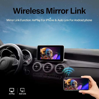 Wireless Carplay Adapter for Mercedes Benz A B CLA GLA C E ML GL GLK SLK (2011-2015) with NTG 4.5/4.7 System Support Android Auto Bluetooth, USB, Mirroring, Camera, Voice Control
