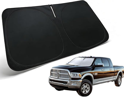 Windshield Sun Shade for Dodge RAM 2500 3500 2010-2026, Car Window Sun Visor & Heat Shield Accessories | 240T Blocks Sun Rays Sunshade