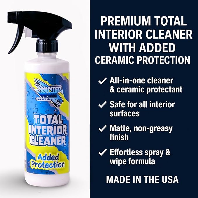 Winter White Premium Total Interior Cleaner with added Ceramic Protection, Safe for Use in Cars, Trucks, SUVs, Jeeps, Motorcycles, RVs & More, 16 fl oz (2)