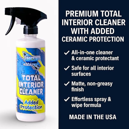 Winter White Premium Total Interior Cleaner with added Ceramic Protection, Safe for Use in Cars, Trucks, SUVs, Jeeps, Motorcycles, RVs & More, 16 fl oz (2)