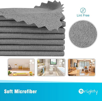 Orighty Microfiber Cleaning Cloth, 100 Pack Microfiber Towels for Cars, Multi-Purpose Shop Towels Cleaning Rags Bulk for Car, Home, Kitchen, 11.5’’ x 11.5’’, Grey