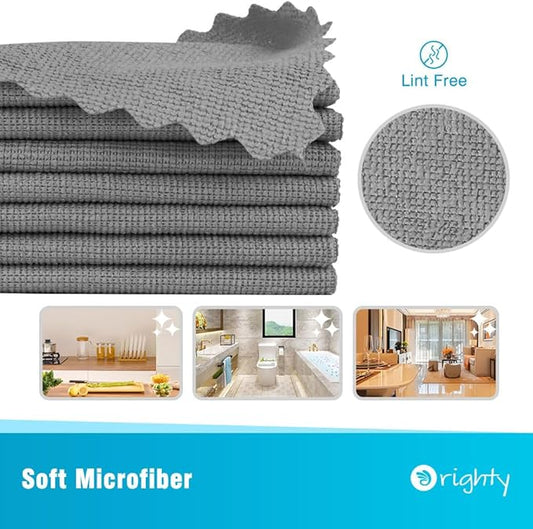 Orighty Microfiber Cleaning Cloth, 100 Pack Microfiber Towels for Cars, Multi-Purpose Shop Towels Cleaning Rags Bulk for Car, Home, Kitchen, 11.5’’ x 11.5’’, Grey