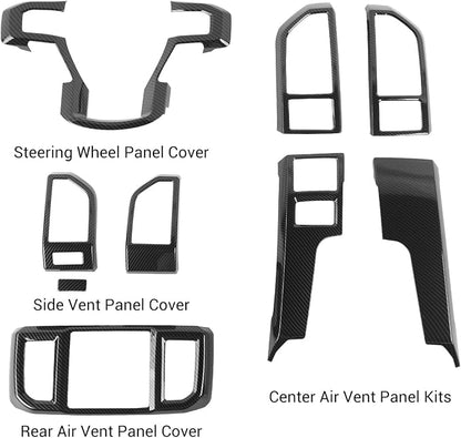Voodonala for F-150 2015-2020 Center Console Interior Trim Cover Kits Compatible with Ford F150 2015-2020(9Pcs/Set,Carbon Fiber Black)