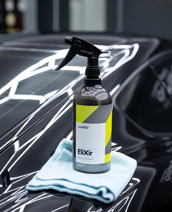 CARPRO EliXir Quick Detailer with Sprayer - Quick Detail Provides a Fast Layer of Depth, Gloss, and Hydrophobic Energy - Liter (34oz)