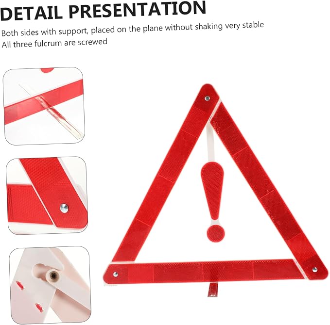 2pcs Car Warning Triangle Kit Folding Safety Reflectors for Roadside Emergency Durable and Portable Roadside Assistance Sign Essential Vehicle Safety Equipment