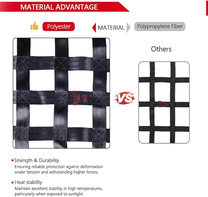 Surmountway Heavy Duty Cargo Net - 66" x 50", 1100LBS Capacity, Cam Buckles & S-Hooks, Fits Pickup Truck & Trailer Beds