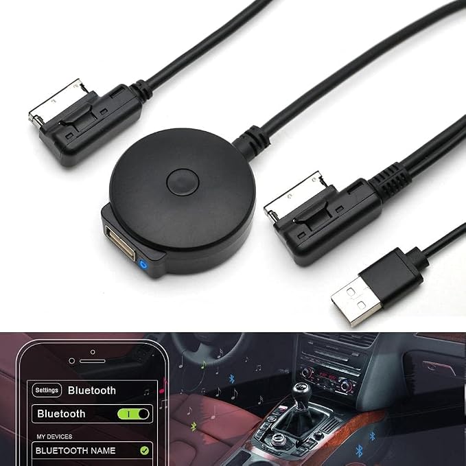 Bluetooth Receiver Car Kit Compatible with Audi A3 A4 A5 A6 A7 S3 S4 Q3 Q5 Q7,Wireless Music Interface AMI MMI Adapter,Premium CSR Chipset HiFi Sound,Compatible with iPhone iPod Android 2G
