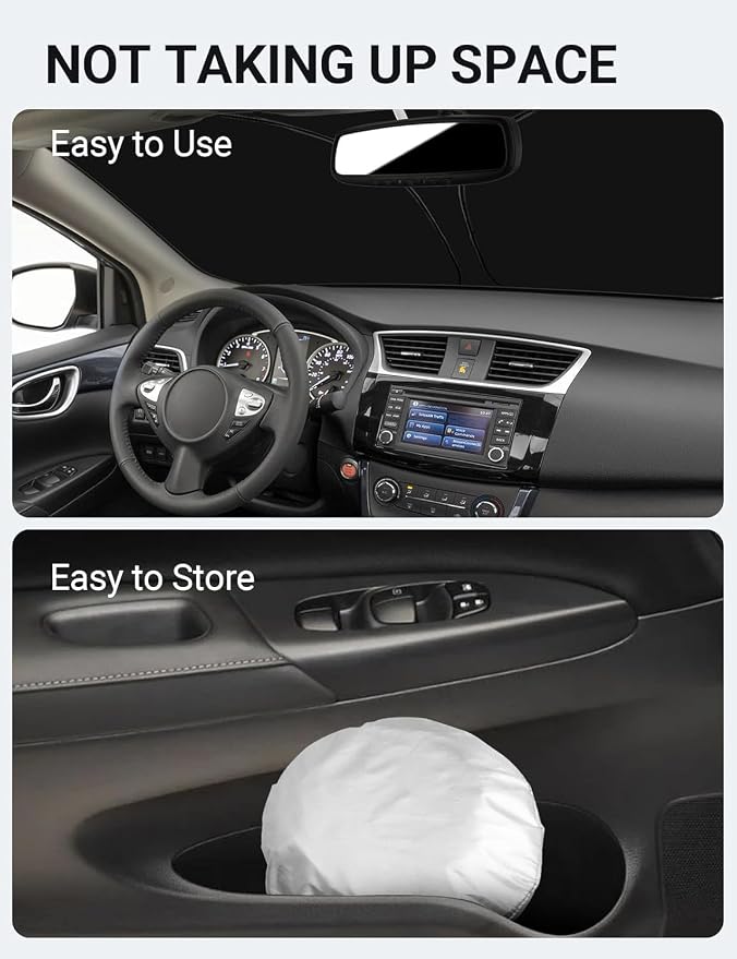 Proadsy 2026 Upgrade Front Windshield Sun Shade Foldable Sunshde Protector Custom Fit 2013-2019 Nissan Sentra S, SV, SR, Sedan Accessories
