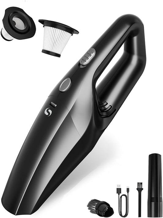 Handheld Vacuum Cordless, Car Vacuums Powerful with Rechargeable Battery, Portable Hand Held Vacuum Cordless with Washable HEPA Filter, Mini Vacuums Kit for Men and Women