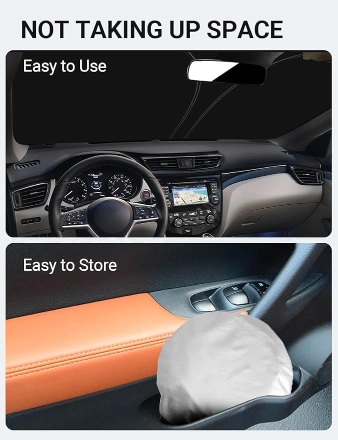 Proadsy 2026 Upgrade Front Windshield Sun Shade Foldable Sun Visor Protector Custom Sunshade Fit for 2014-2020 Nissan Rogue Accessories