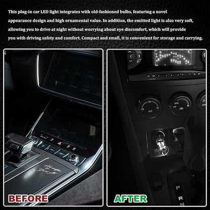 USB LED Car Interior Atmosphere Light, Car USB Night Light, Plug-in Auto Ambient Lighting Retro Lamps, Touch Adjustment LED Automotive Night Lamp Auto Accessories for bedrooms Camping (White)