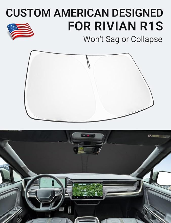 Proadsy Windshield Sun Shade for 2020-2025 2026 Mercedes-Benz GLS-Class SUV Foldable Front Sunshade Protector Sun Visor Blocks UV Rays Keep Car Cooler