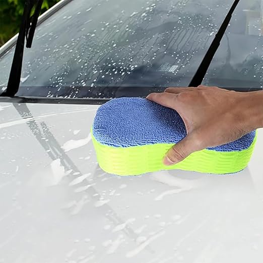 2 Pack Extra Thick Large Car Wash Sponge, Cleaning Sponge Multi-Purpose for Car, Household Cleaning, Bathroom, Kitchen, Bike, Boat (Green & Orange)
