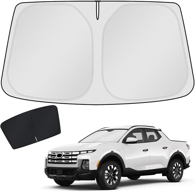 KUST Windshield Sun Shade for Hyundai Santa Cruz 2022-2024 2025 2026 Window Accessories Sunshade Sun Protector Foldable Block UV Rays Keep Car Cooler