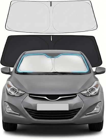 Windshield Sun Shade for 2011-2016 Hyundai Elantra Accessories - Windshield Sunshade Cover Front Window Shade Custom Fit Elantra Sun Visor Protector Foldable Blocks UV Rays