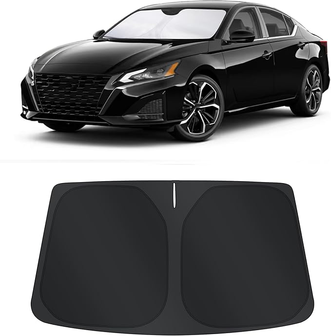 TINGLU Sun Shade for Tesla Model X Tesla X 2016-2025 2026 Accessories Windshield Sun Shade Window Shade UV Rays Protection Sun Visor Cover with Steering Wheel Sunshade Storage Bag