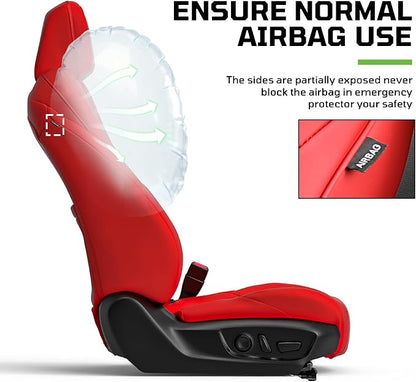 Fit for Tacoma 2024-2026 Car Seat Covers,Custom Car Seat Covers Full Set-5 Seat Car Seat Protector,Waterproof Comfortable Luxury Leather Seat Covers-Full Coverage Automotive Seat Covers Design(Red)