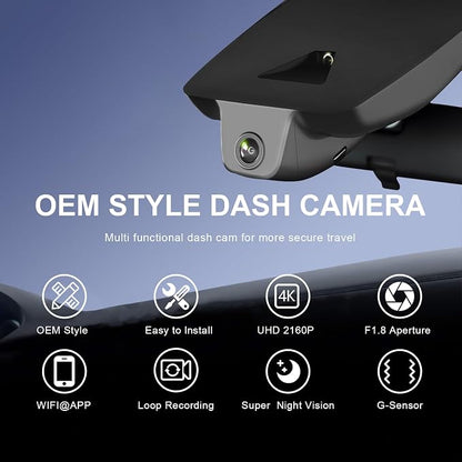 Mangoal 4K Dash Cam Custom fit for Toyota Tundra 2022-2026 & Sequoia 2023-2026 (Model B), Limited SR SR5 TRD Pro Limited Platinum (Gen3), UHD 2160P Video, WiFi & App, Easy to Install, GPS, 64GB Card