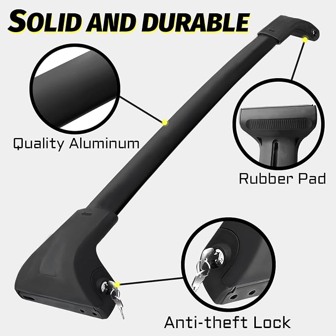 Gdydi 220lbs Car Roof Rack Cross Bars Compatible with 2016-2022 Honda Pilot (for Side Rails), Aluminum Lockable Roof Cross Bars for Kayak Bike Rooftop Cargo Carrier Bag Basket Luggage
