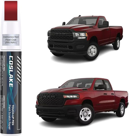 Car Touch Up Paint(Delmonico Red Pearl-Coat(PRV/NRV)) for Dodge Ram, Car Paint Scratch Repair Kit, Quick & Easy Solution to Repair, 2 in 1 Scratch Remover Pen with 2PCS Disposable Micro Applicators
