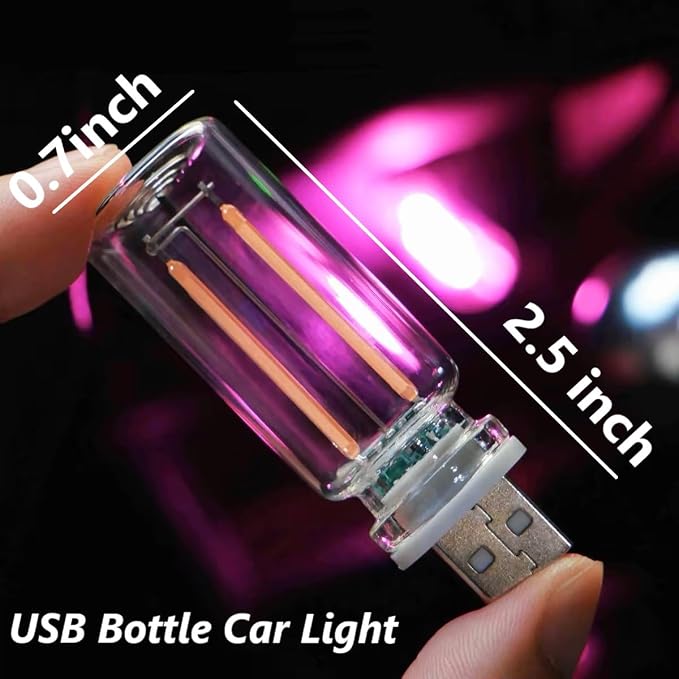 Dimmable USB Touch Control Led Lights, Glass Car Lights Interior, White Interior Car Lamp, Retro Led Night Light Ambient Lighting, USB Mood Lamp for Bedroom Hallway