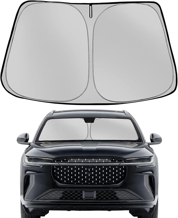 Windshield Sun Shade for 2024-2025 2026 Lincoln Nautilus Foldable Sun Sunshade for Car Front Window Blocks UV Rays and Heat Automotive Interior Protector Custom Fit Accessories