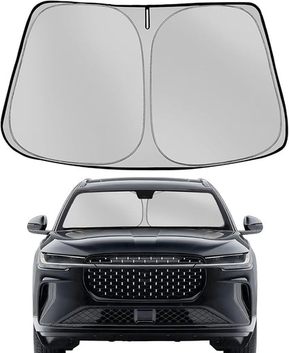 Windshield Sun Shade for 2024-2025 2026 Lincoln Nautilus Foldable Sun Sunshade for Car Front Window Blocks UV Rays and Heat Automotive Interior Protector Custom Fit Accessories