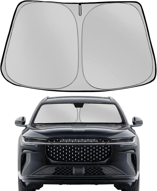Windshield Sun Shade for 2024-2025 2026 Lincoln Nautilus Foldable Sun Sunshade for Car Front Window Blocks UV Rays and Heat Automotive Interior Protector Custom Fit Accessories