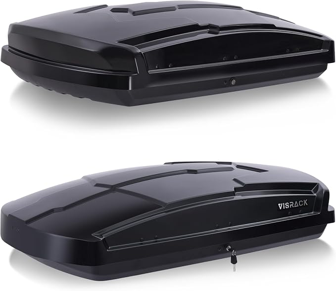 Hard Shell Rooftop Cargo Carrier with Roof Box, Heavy Duty Weatherproof 15.5 Cubic Feet Rooftop Cargo Carrier for Car Storage, Black