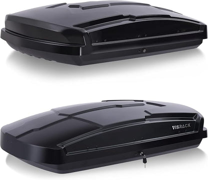 Hard Shell Rooftop Cargo Carrier with Roof Box, Heavy Duty Weatherproof 15.5 Cubic Feet Rooftop Cargo Carrier for Car Storage, Black