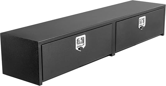 Garvee Black Steel Truck Bed Tool Box, Trailer Tongue Box, Truck Storage Organizer Tool Chest For Truck Bed, RV, Trailer (72 in x 16 in x 13 in)