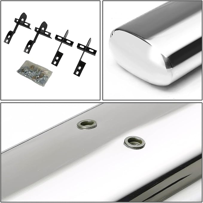 Auto Dynasty Oval Running Boards Compatible with 2004-2008 Lincoln Mark LT Ford F150 Crew Cab, Stainless Steel Side Step Rail Nerf Bars, 5" Step Bars, Polished Chrome 2005 2006 2007
