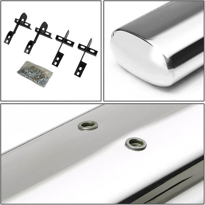 Auto Dynasty Oval Running Boards Compatible with 2004-2008 Lincoln Mark LT Ford F150 Crew Cab, Stainless Steel Side Step Rail Nerf Bars, 5" Step Bars, Polished Chrome 2005 2006 2007