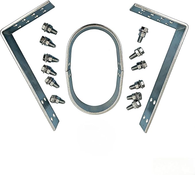Universal Bolt-On Adjustable Driveshaft Safety Loop, White Zinc Steel, Heavy Duty Tail Shaft Loop Kit with Hardware