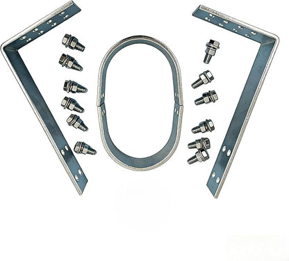 Universal Bolt-On Adjustable Driveshaft Safety Loop, White Zinc Steel, Heavy Duty Tail Shaft Loop Kit with Hardware