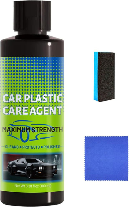 Plastic Restorer for Car Plastic Care Agent kit, Automotive Exterior and Interior Trim Scratch Remover Kit, Bring Plastic, Rubber, and Vinyl Back to Life! Safe Auto Detailing Supplies, 3.38 Fl.oz