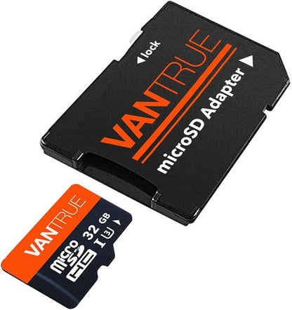 Vantrue 32GB microSDHC Card with Adapter, U3, UHS-I High Speed SD Card for Dash Cams & Home Security System Video Cameras