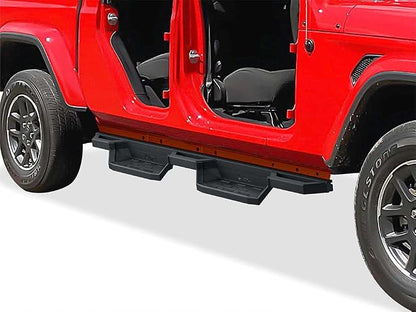 APS Stainless Steel Pocket Steps Running Boards Side Bars Compatible with Jeep Gladiator 2020-2026 Crew Cab