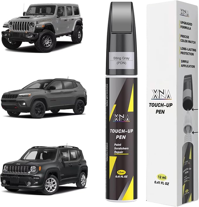 XNA Sting Gray(PDN) for Jeep Touch Up Paint, Car Scratch Remover for Nicks and Chips Repair, 2-In-1 Quick & Easy Fix Car Scratch Repair Kit with Exact Color-Matched