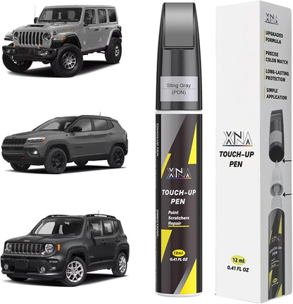 XNA Sting Gray(PDN) for Jeep Touch Up Paint, Car Scratch Remover for Nicks and Chips Repair, 2-In-1 Quick & Easy Fix Car Scratch Repair Kit with Exact Color-Matched