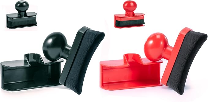 Car Tire Shine Applicator,Vegan Tire Shine Applicator with Curved Brush Head - Large Automotive Tire Dressing Applicator Brush with Storage Stand for Tire Detailing, 3.6 Inch -2pcs (Black&Red)
