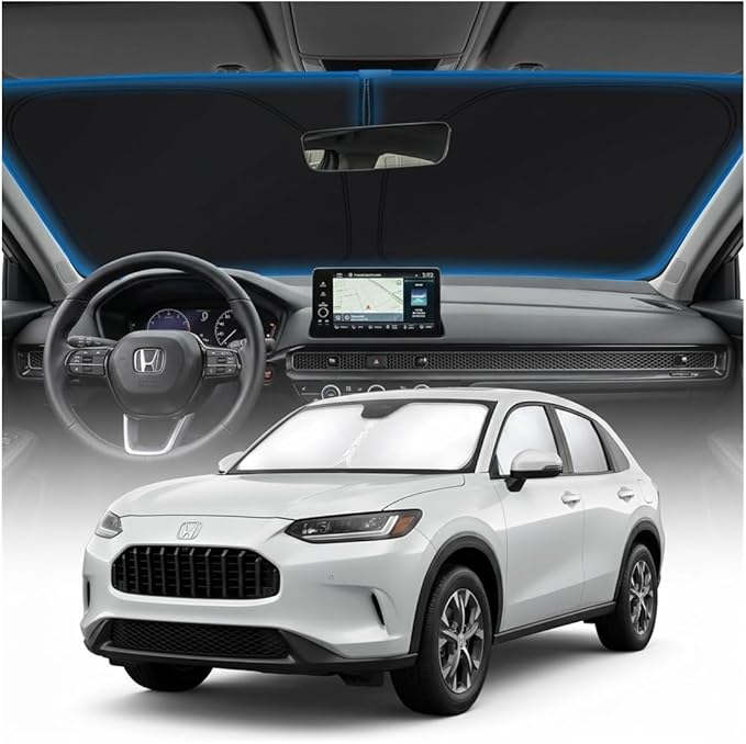 for Honda HRV Sun Shade Windshield Cover - Custom Fit HR-V Accessories 2023-2025 2026 Sunshade Foldable UV Protection & Heat Shield Sun Visor Accessories
