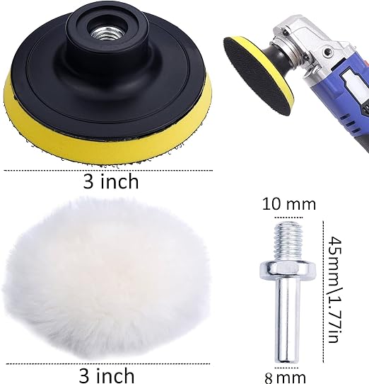 Augshy Polishing Pad, 31 Pcs 3 Inch Polishing Pad Kit, 3 Inch Buffing Pads for Drill Adapter Car Auto Polisher