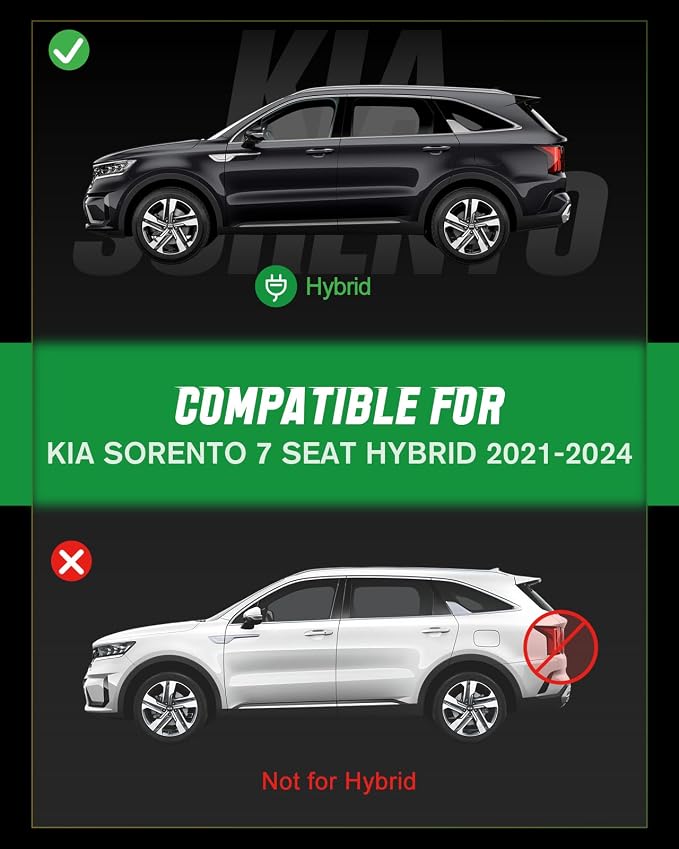 VIWIK Floor Mats for Kia Sorento 2024 2023 2022 2021, All Weather Protection Car Mats Custom Floor Liners for Sorento Hybrid 1st/2nd/3rd Row, TPE Rubber Car Accessories