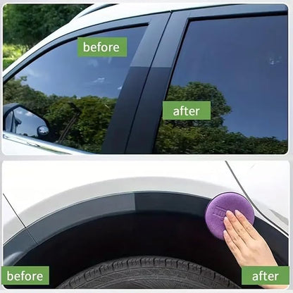 Premium Tire Coating & Trim Restorer, Tyre Nourish Cream, Car Tire Shine with Sponge, Tire Polishing Paste, Ceramic Coating Bring Back the Original Deep Black Shine to Rubber and Plastic (1, 30g)