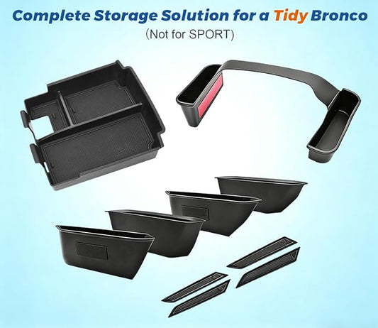 GZSH 3 PCS Trunk Organizers for 2025 2026 Ford Bronco 4 Doors Automatic Transmission ONLY with Center Console Organizer, Door Handle Storage, Gear Shift Organzier (Not for Sport&2Door)