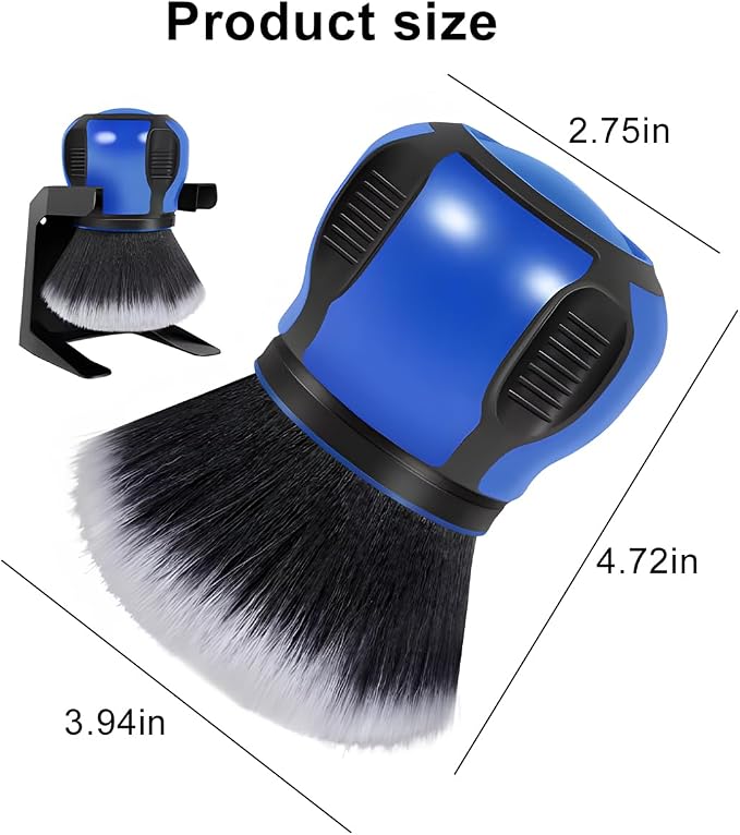 AUCELI Car Detailing Brush, Ultra Soft Auto Interior Dusting Brush with Storage Rack, Car XL Synthetic Brush Cleaning Tool, Universal Covers Large Area Inside or Outside Vehicles(Blue/Style A)