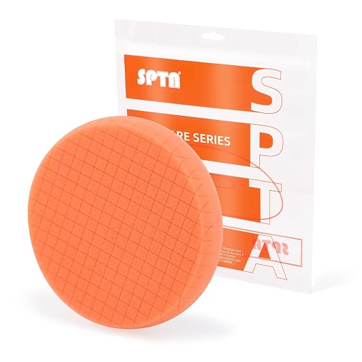 T40 Orange Medium-Cut Foam Polishing Pad, SPTA 1Pc 6.5 Inch Face for 6 Inch 150mm Backing Plate Compound Buffing Sponge Pads for Car Buffer Polisher Compounding, Polishing and Waxing -FPTSS6O